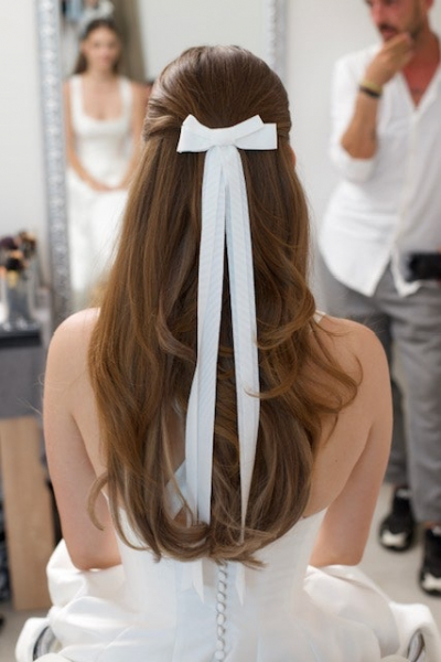 All The Details Behind Barbara Palvin’s Natural, Free-Flowing Bridal Hair